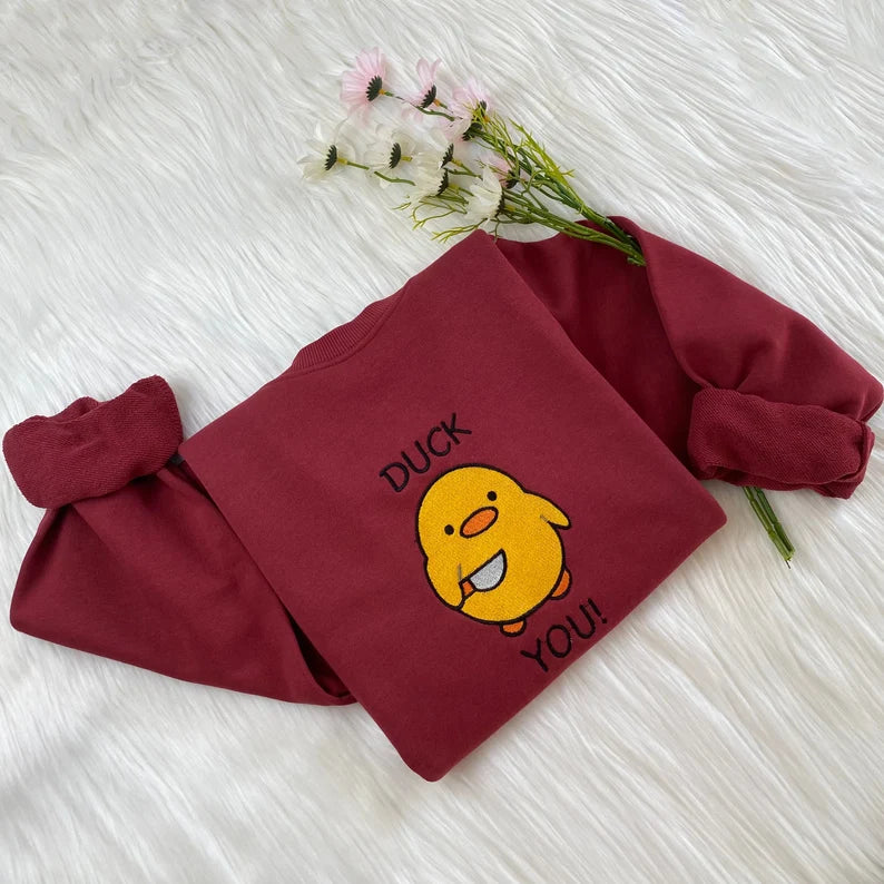 embroidered duck sweatshirt