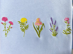 sweatshirt with wildflower embroideray