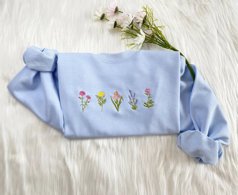 floral embroidered sweatshirt