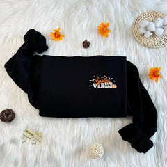 Halloween Spooky Vibe Embroidered Sweatshirt