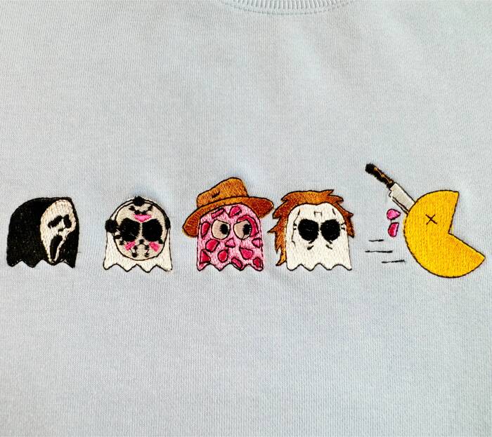 Embroidered Cute Halloween Sweatshirt Womens