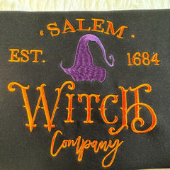 Embroidered Halloween Salem Broom Company Sweatshirt