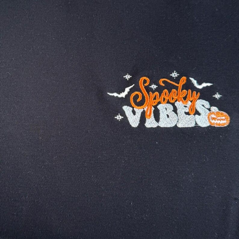 Halloween Spooky Vibe Embroidered Sweatshirt