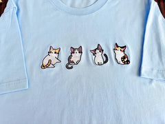 4 cute cats embroidery