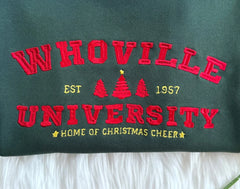 whoville university embroidered sweatshirt